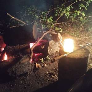 They had just been working on our site so there was plenty of downed scrub and some greenwood in addition to the better dried wood they kindly provided.