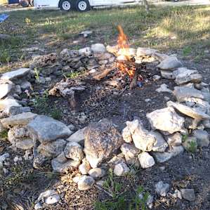 Campfire circle-we made a small fire to enjoy some s'mores!