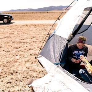 tent people lodging