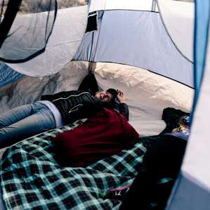 tent people lodging