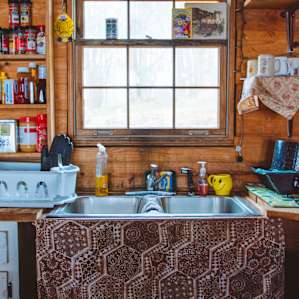 The amount of amenities available at the cabin surprised us. Enjoy fresh spring water from the sink as well!