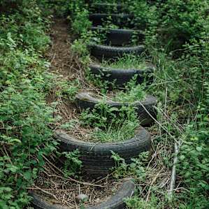 A thoughtfully created path to the campsite