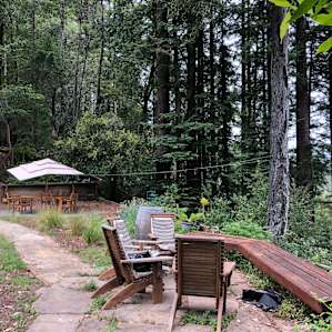Fire pit area looking out onto the mountains