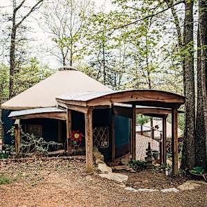 The main entrance to your mountain yurt escape.