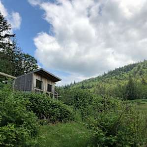 The tiny house with a beautiful view.
