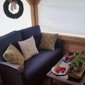 Cute seating area we had breakfast at