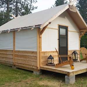 Outside of the cabin