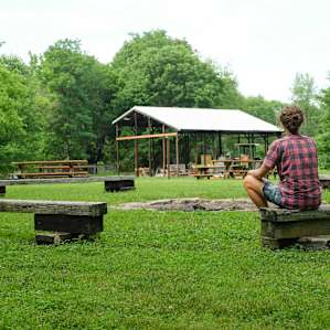 It's easy to imagine a large group of friends camping here.