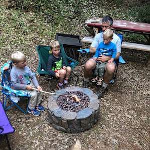 Gas fire pit at site 14. Bring some cash for the gas!
