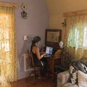 Inside the artist cabin