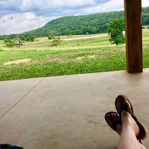 Relaxing behind the barn, what a view!