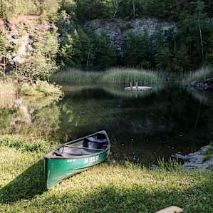 Canoe and swimming dock!