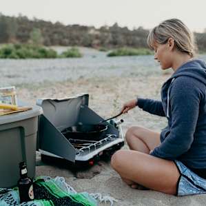 Making dinner on the beach.