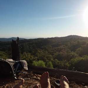 Hot feet and cool views; the end of a long day at Yosemite Garden Camp :)