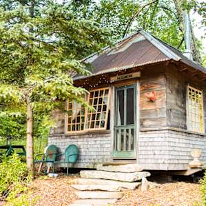 View of Hazelbrook Cabin - just a cute as can be.
