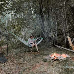 forest people campfire