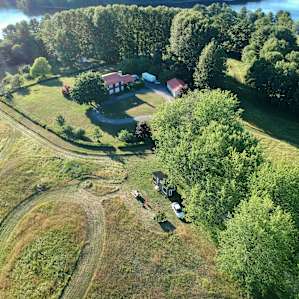 Drone picture of the cabin (don't worry about privacy, there's no one living in the house behind).