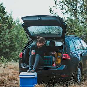 Another fire ban trick: just heat your coffee in the back of your car!
