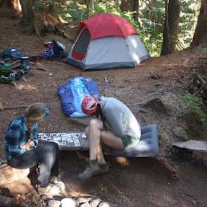 Our backpacking campground - enough for one tent!