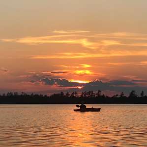 Kayaking at sunset