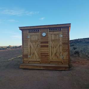 The outhouses were very clean, and a local clock was very helpful.