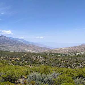 Looking down the valley from the patio - that's Palm Springs way down there.