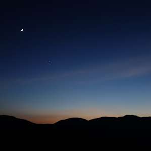 The Moon and Venus from the patio