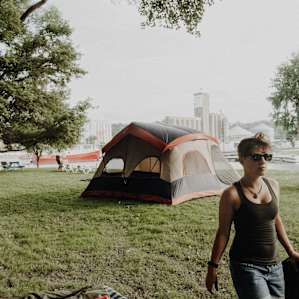 tent people lodging