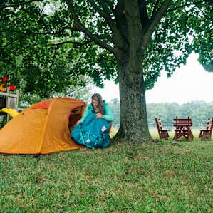 tent people lodging