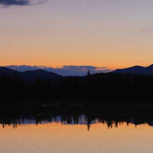 Sunset reflections on Echo Lake