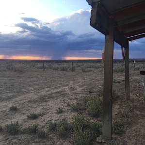 View facing out of the campground, from the Fort.