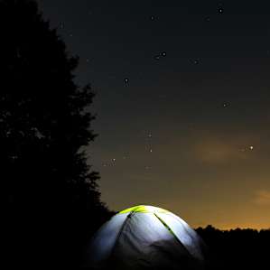 Night sky above our tent