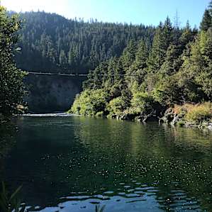 A very short walk from the campsite is access to the river