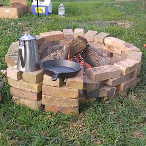 My husband made this fire pit he did a great job and served its purpose :)