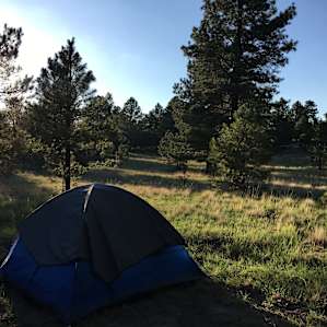 my tent in the morning, an amazing sunrise and sunset each time. Awesome time for reflection.