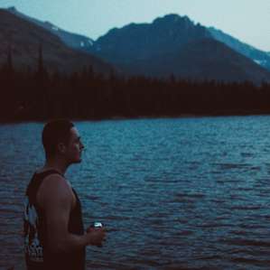 Sunset walk on Two Medicine Lake