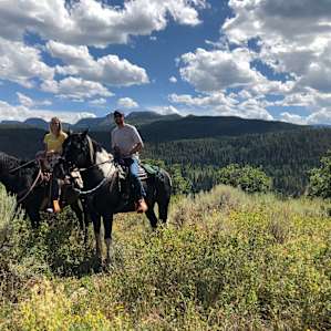Views from the top of the valley on our horses, Flash & Tornado. The horseback ride was not like your traditional ride. We wandered BLM land and didn't have to stay on a specific trail.