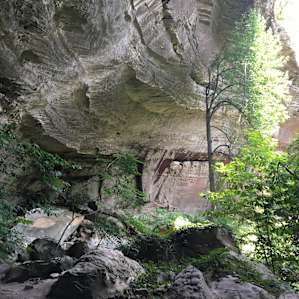 View from below Twin Arches