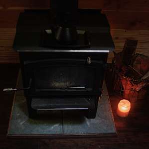 Wood stove kept us nice and warm!