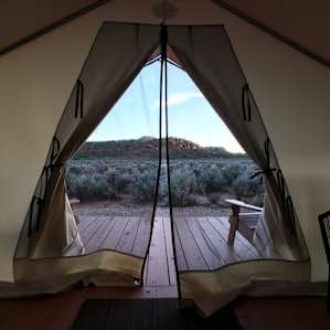 View out the Hayduke Tent.