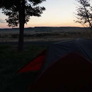Tent close to sunset