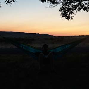 My brother hanging out in his hammock