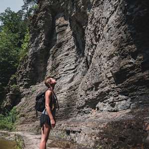 Hiking the Gorge Trail and the Rim Trail at Robert H. Treman State Park.