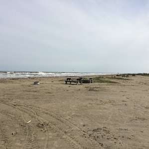 The beach at Grand Isle State Park campground.