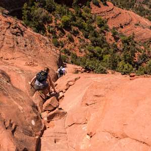Hiking Cathedral Rock in Sedona.