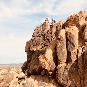 Bouldering steps from the campsites.