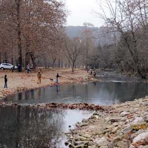 Trout ponds all along the river