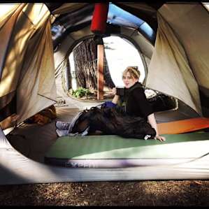 Brought the big tent since the hike in is super short.