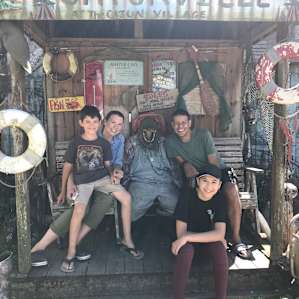 Local Cajun village with alligators in a natural habitat !
