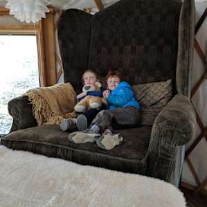 Huge chair in the downstairs yurt